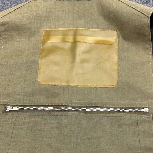 VTG Storm Pruf Japan Vest Mens M Beige Fishing Zip Up Pockets - Picture 3 of 10